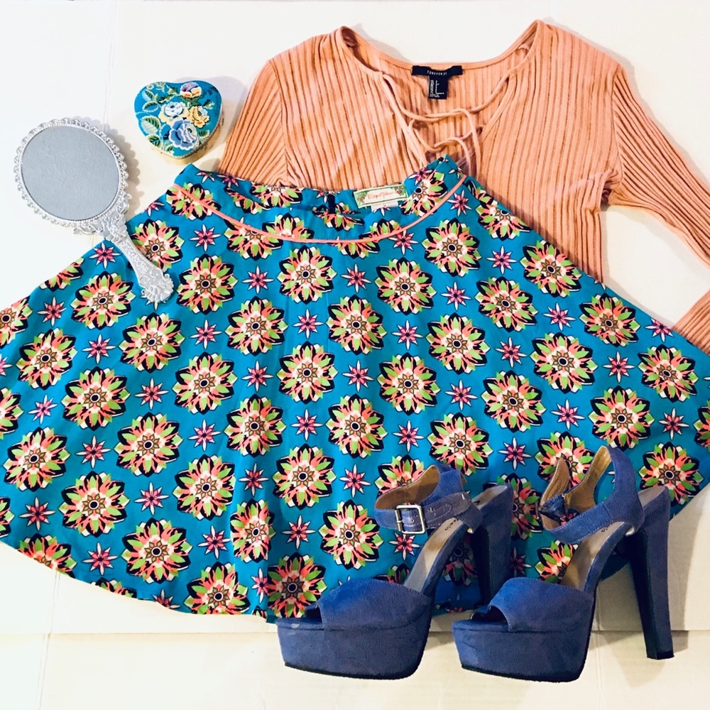 flying tomato bohemian mini circle skirt